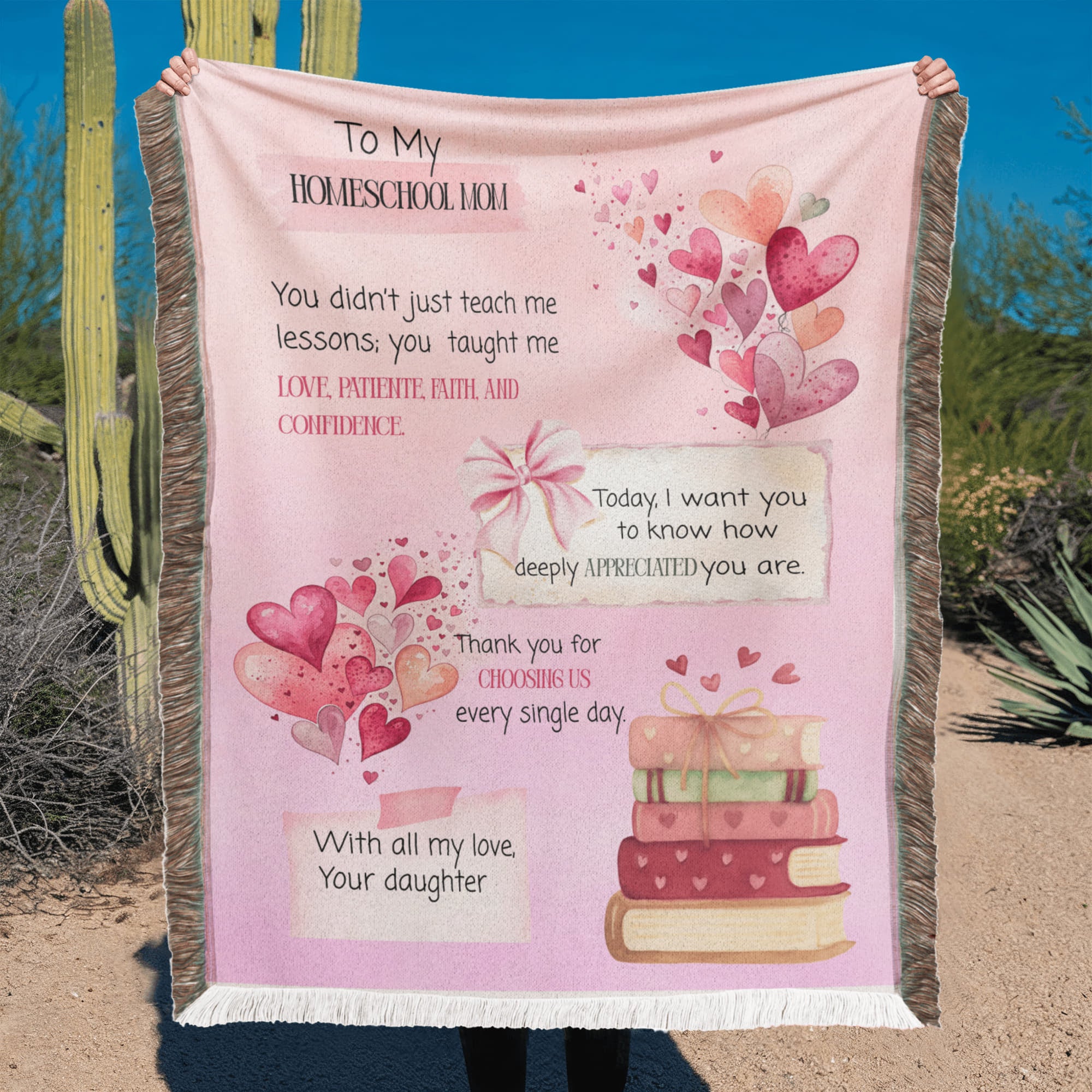 “To My Homeschool Mom” Printed Woven Blanket