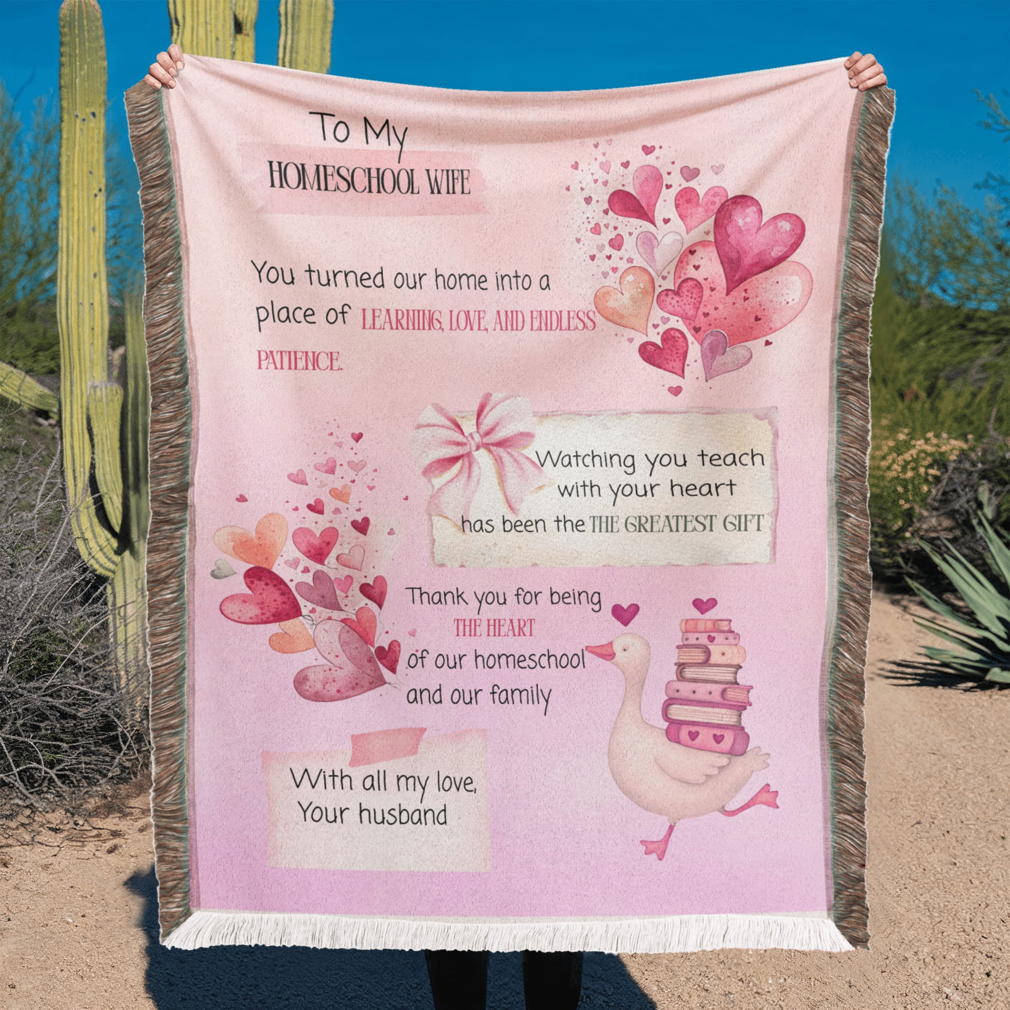 “To My Homeschool Wife” Printed Woven Blanket