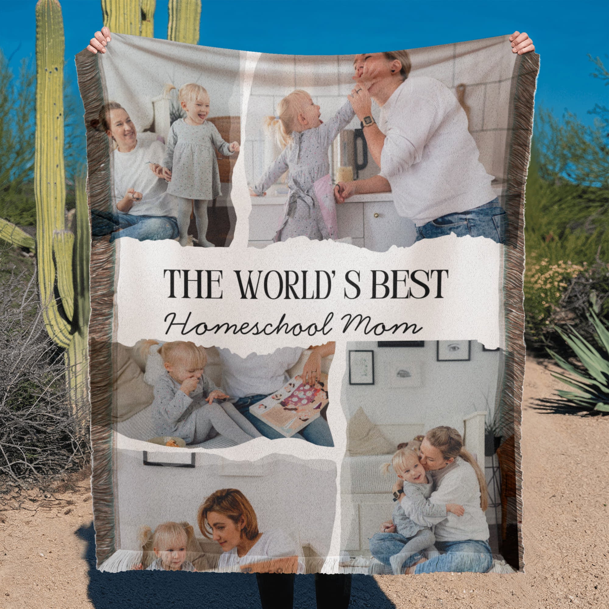 “The World's Best Homeschool Mom” Printed Woven Blanket