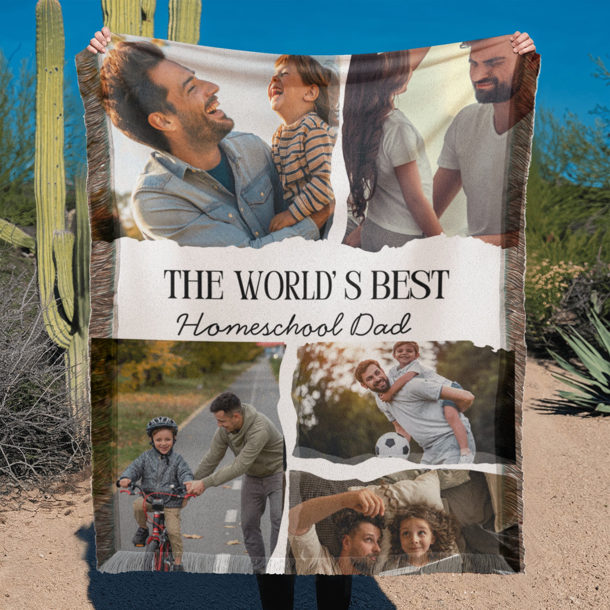 "The World's Best Homeschool Dad" Printed Woven Blanket