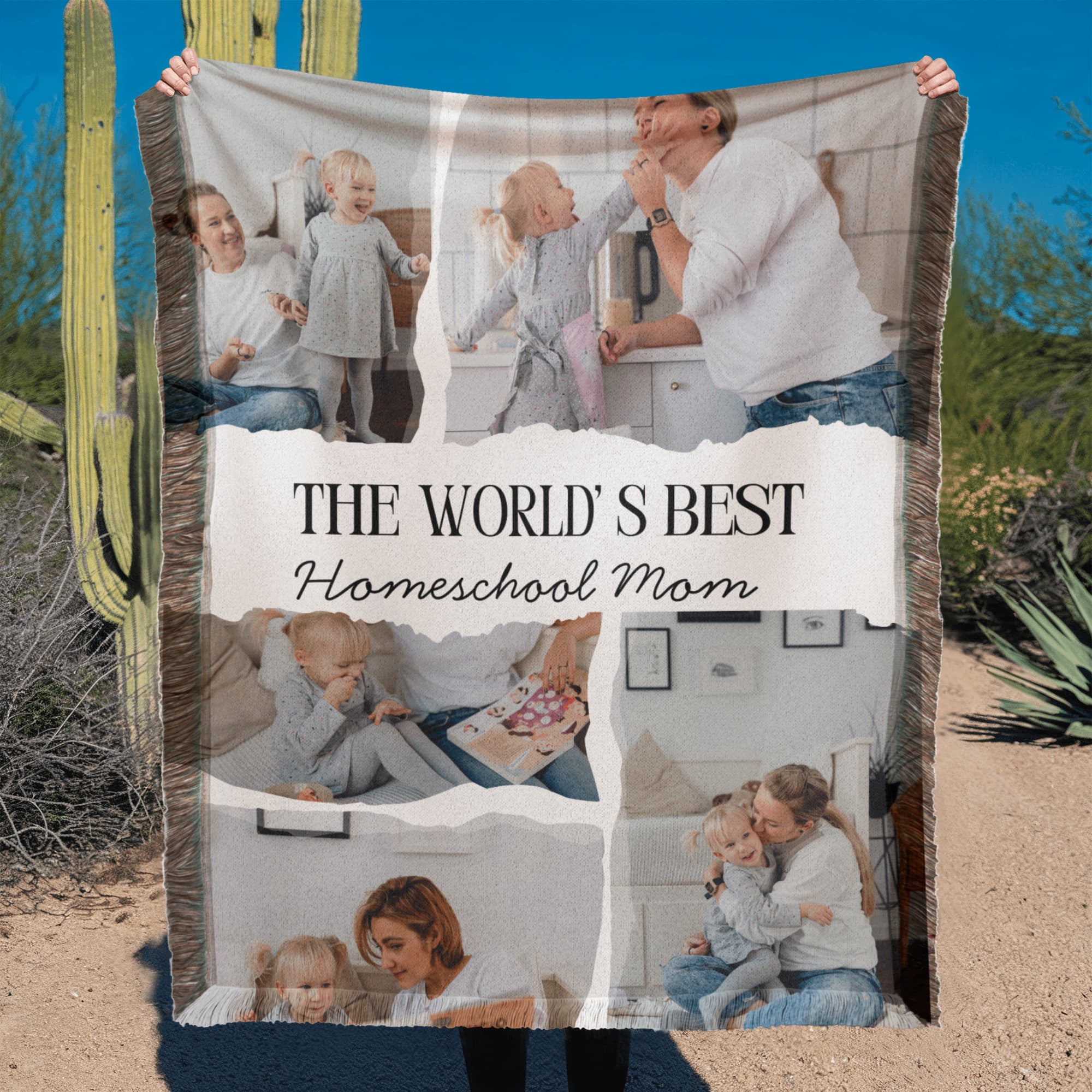 “The World's Best Homeschool Mom” Printed Woven Blanket