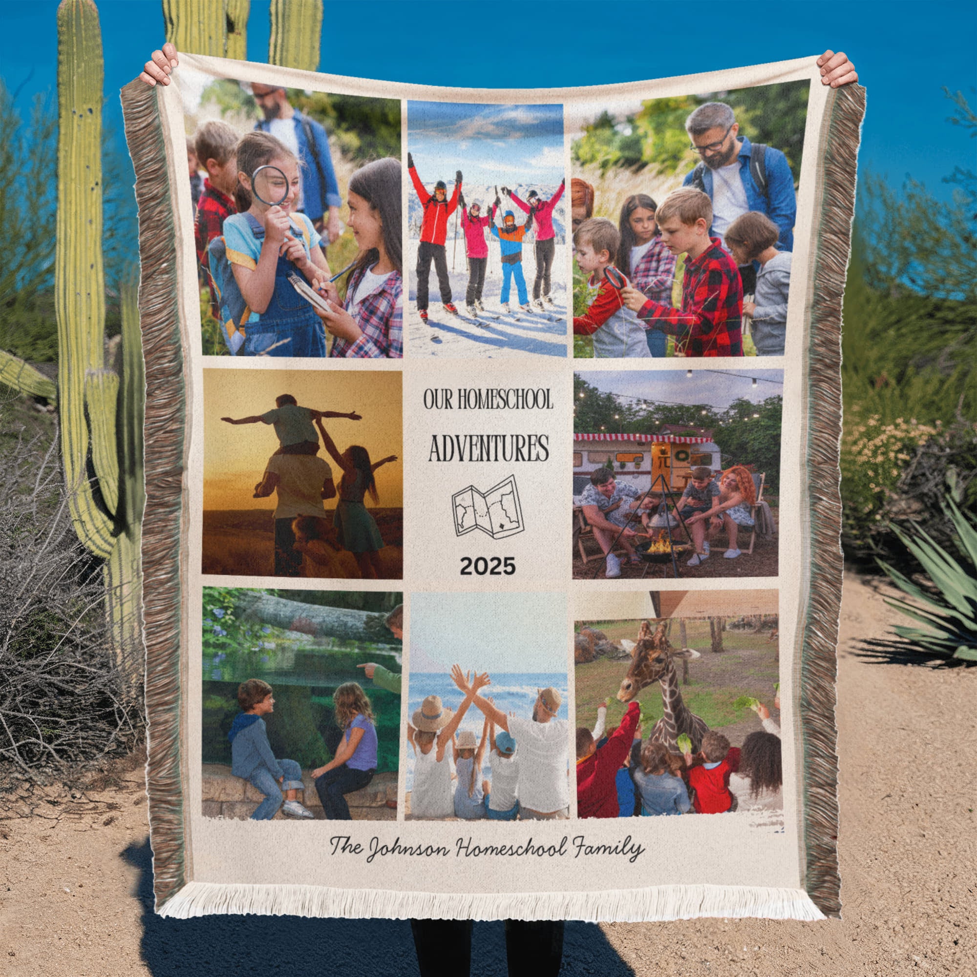 “Our Homeschool Adventures” Printed Woven Blanket