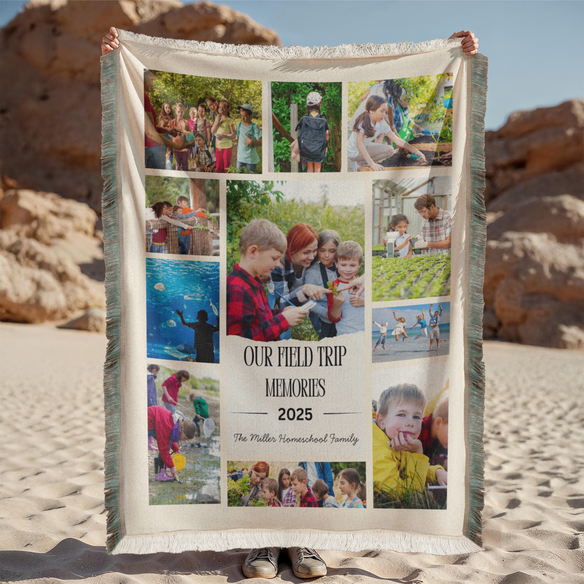 “Our Field Trip Memories” Printed Woven Blanket