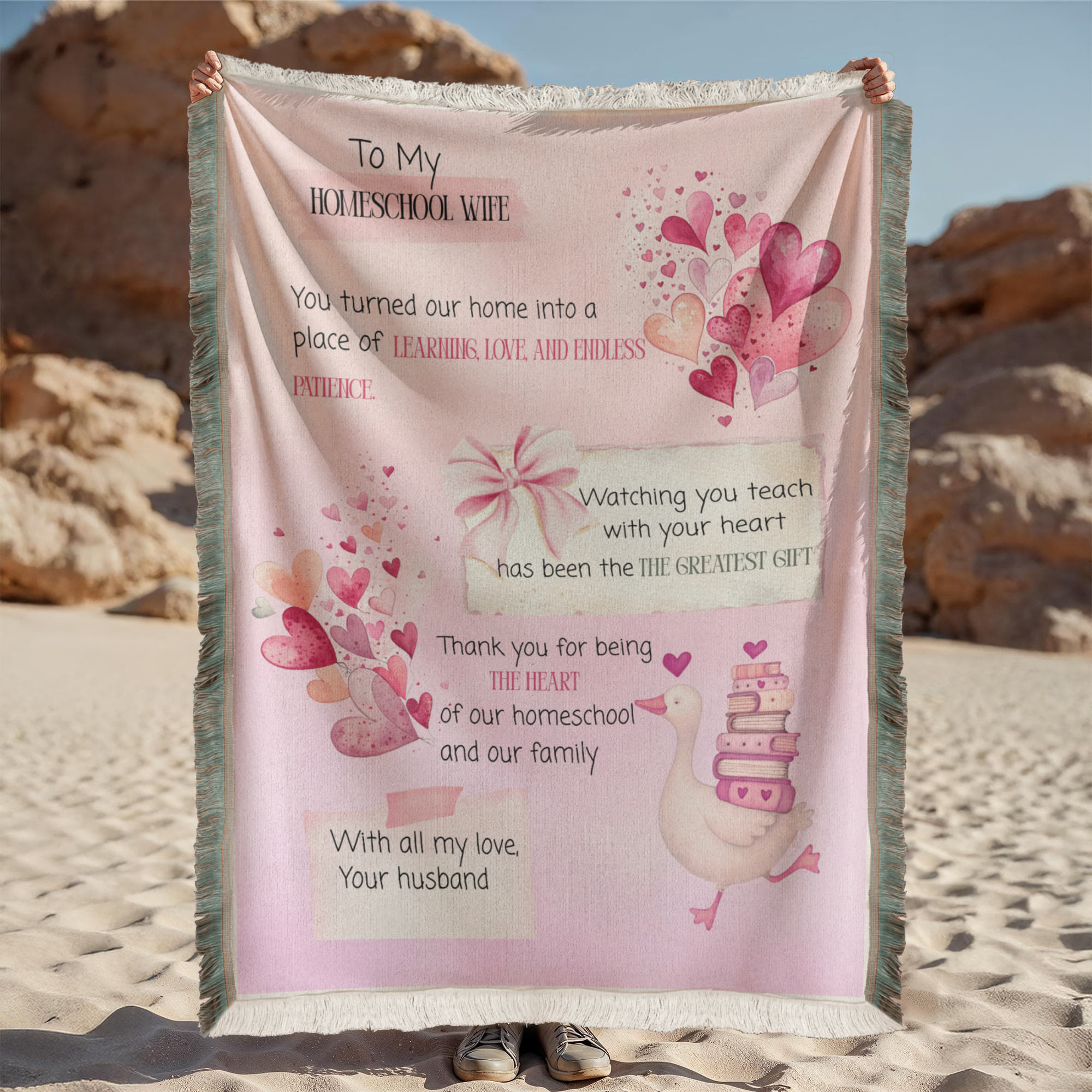 “To My Homeschool Wife” Printed Woven Blanket