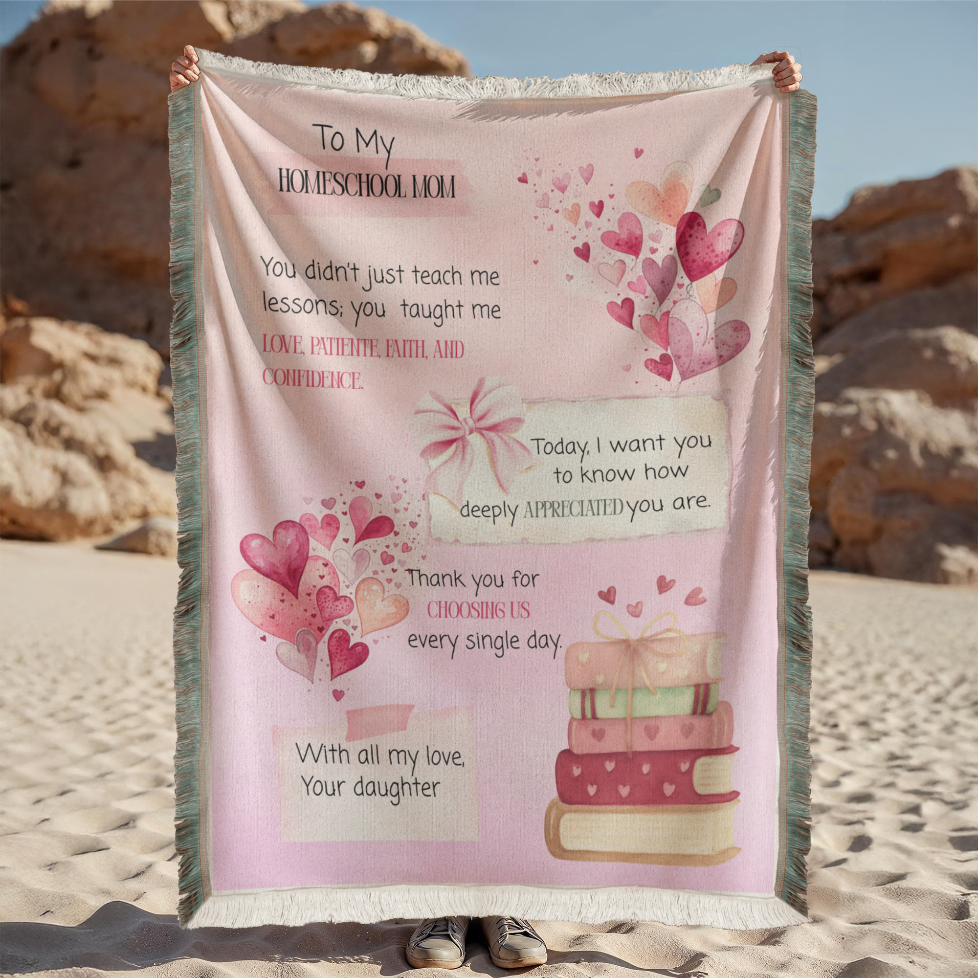 “To My Homeschool Mom” Printed Woven Blanket