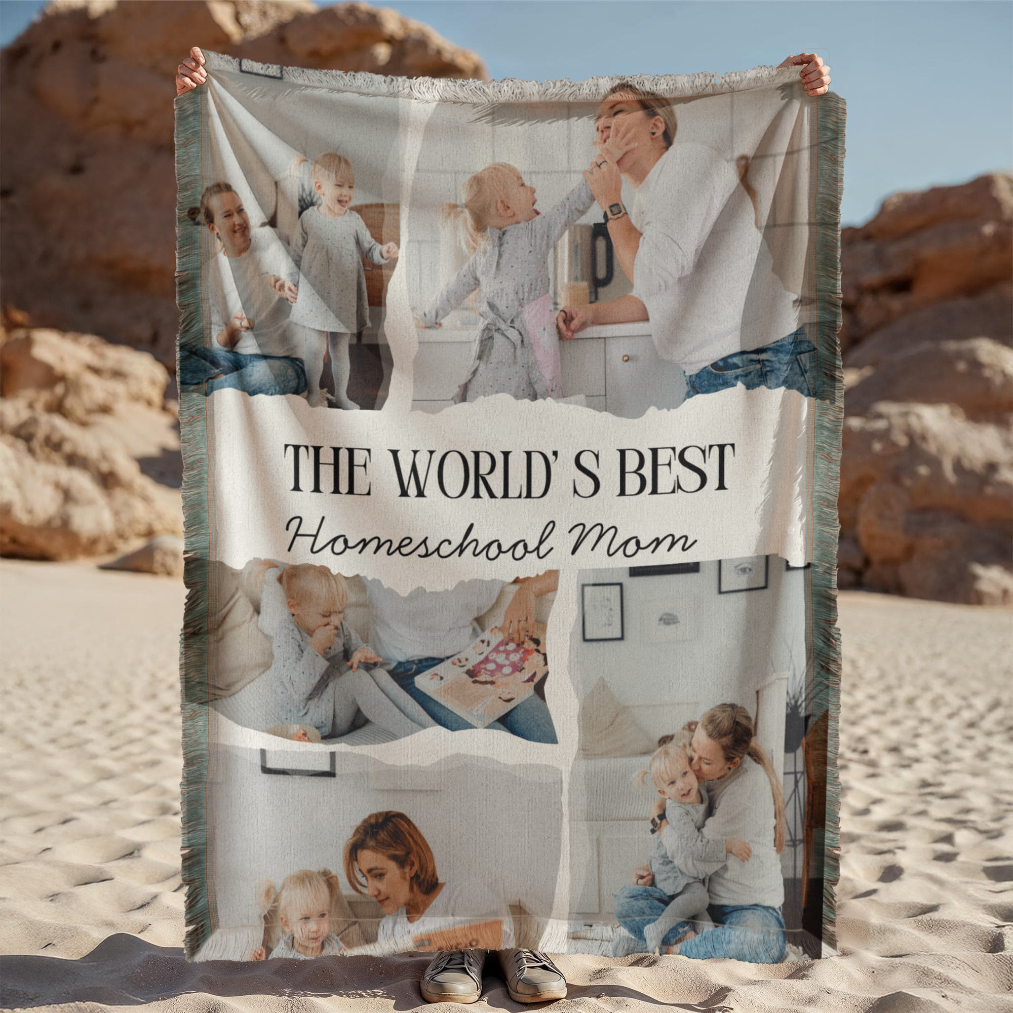 “The World's Best Homeschool Mom” Printed Woven Blanket