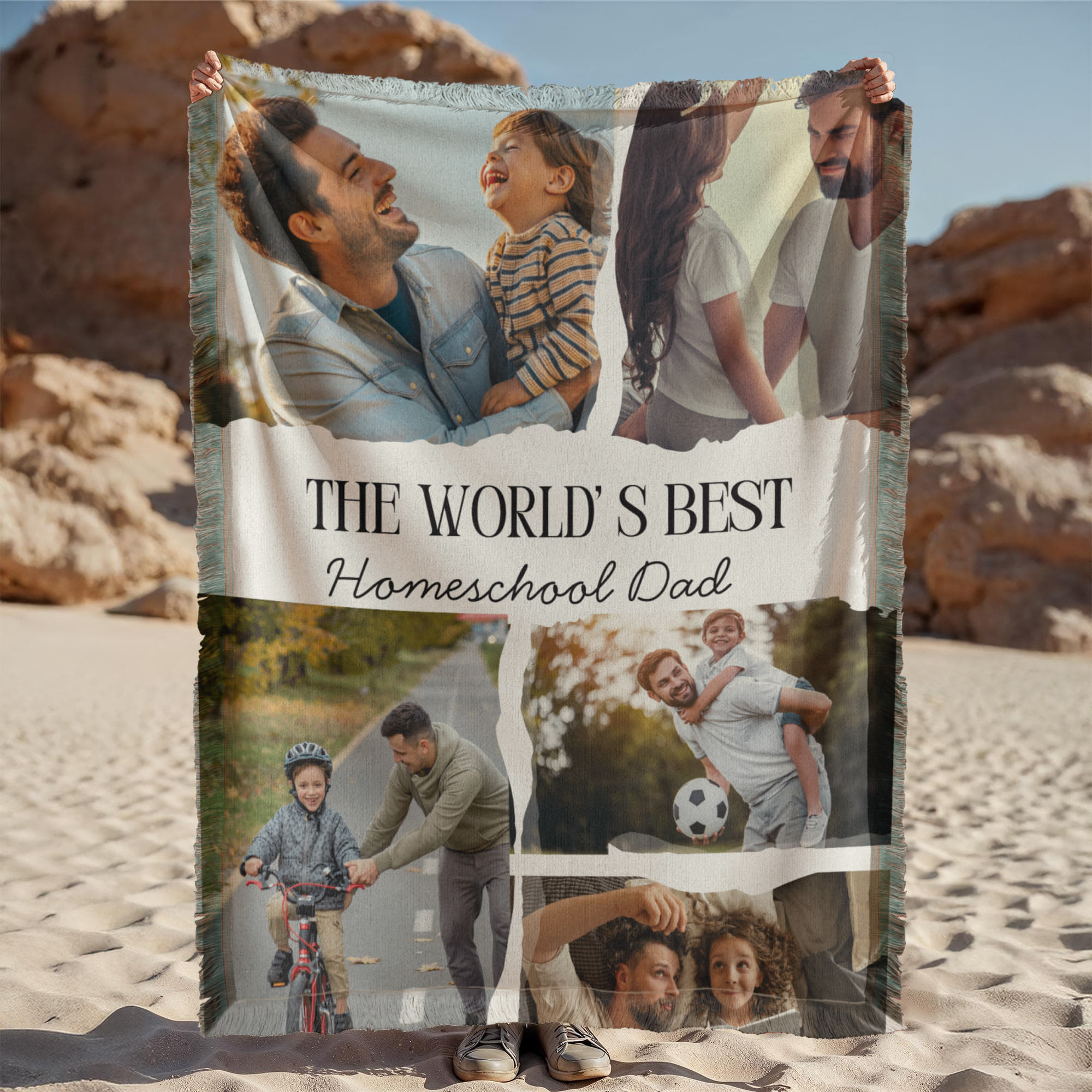 “The World's Best Homeschool Dad” Printed Woven Blanket